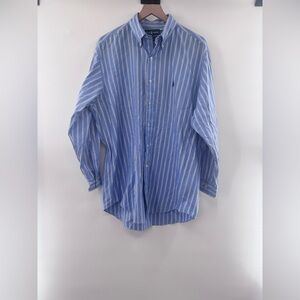 Ralph Lauren Blue and White Striped Shirt Size 16 1/2